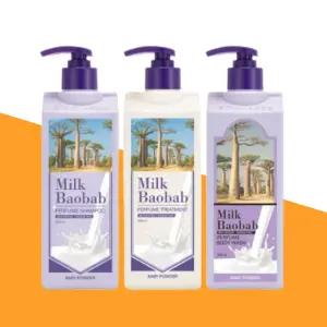 밀크바오밥 퍼퓸 샴푸+트리트먼트+바디워시 베이비파우더 500ml 3종 세트 퍼퓸향