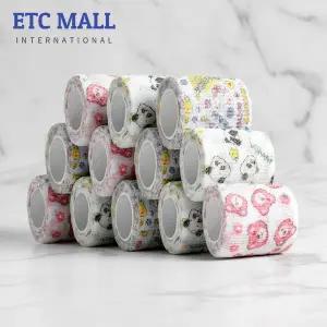 이티씨몰 자가점착 밴드 5cm 압박붕대 패턴 애니멀 3종 쉐임 베어 푸바오 랜드 비비드 키티 10+2