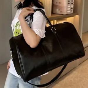 여성 여행 보부상 대용량 심플 가죽 크로스백 피트니스 운동 보스턴백 가방 망치가방