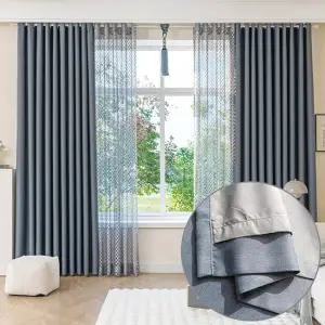 [지나송]로얄 더블레이어 방한 암막커튼+코디커튼+커튼봉(특대형)