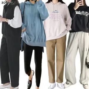 겨울신상 트레이닝 세트 홈웨어 운동복 상하 츄리닝 조거 와이드 배기 밴딩 잠옷 맨투맨 홈트 빅사이즈여성의류 큰옷 트레이닝복 상하세트 러닝복 마담 팬츠 셋업 임부복 요가 추리닝 후드티 실내복 줌바웨어 반바지