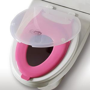 포띠즈 크린 유아겸용변기커버 투명펄 핑크