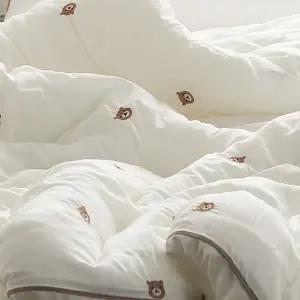 [지베딩] 초코베어 모달100% 옥수수솜 곰돌이 자수 봄/가을/겨울 차렵 이불 단품 싱글(S)