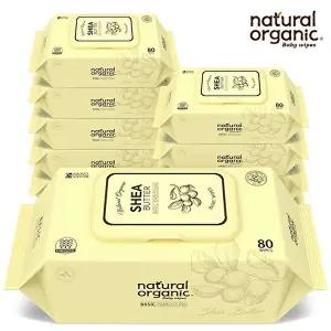 [네츄럴오가닉][10팩] 네츄럴오가닉 시어버터(베이직) 엠보싱 스마트캡형 80매 * 10팩