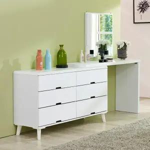 [로쏘]돌레 와이드 3단 서랍장 콘솔 거울세트