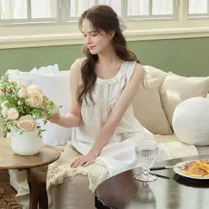 메이플라워 화이트퓨어 나시 순면 여성 빅사이즈 원피스 잠옷