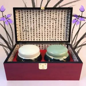 국내산 자연벌꿀 300g*2 (set) 명절선물세트 설 추석선물/고급포장 흑상감도자기 고가구