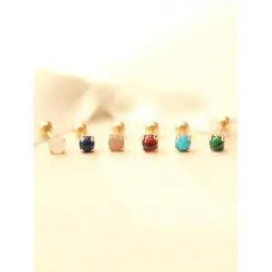 [미니멀피어싱]14K 콩알 원석 피어싱 귀걸이 3mm