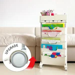 바나린 NEW 프리미엄 홈스쿨 정리함 5단 학습트롤리 워크북 북카트