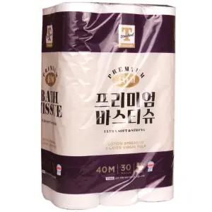 티스탠다드 쌍용 프리미엄 바스티슈 40m 3겹 30롤 코스트코