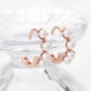 [오노마] ONM 14K 금침 그레타 로즈골드 진주 볼 원터치 링 귀걸이 (S9592491)