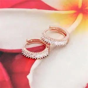 [오노마] ONM 14K 골드필드 핀 큐빅 로즈골드 원터치 링 귀걸이 (S9592527)