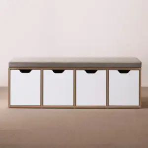 MN1905 무노 벤치 4칸 수납장 방석포함)