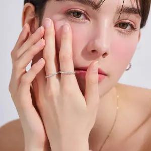 [도로시] 18k 모이사나이트 믹스 이터니티 반지_2.0mm(6~14호)