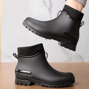 남성 겨울 레인부츠 털안감 캐주얼 숏 방한 발목 털장화 250-270