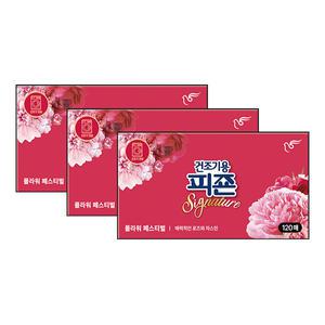 피죤 건조기용 드라이시트 플라워페스티벌 120매, 3개