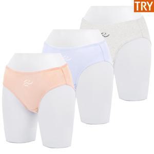 트라이 여성 60수 면스판 미디 팬티 3매입 3J02