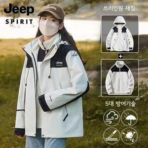 JEEP  남녀공용 아웃도어 자켓  3-in-1 분리형 자켓 양털 라이너 방풍 방수 등산복