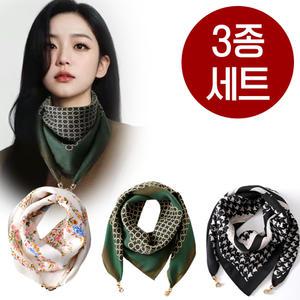 골드링 스카프 3종 세트 여성 쁘띠 자석 마그네틱 링 스카프 파리 봄 가을 패션