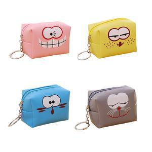 미니 키링 파우치 귀여운 페이스 사각 동전지갑 가방 장식 열쇠고리 주머니