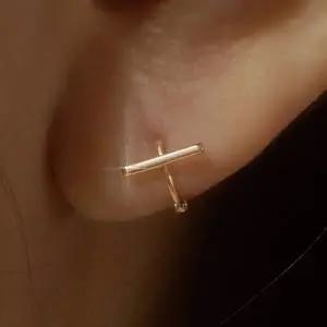 [더블유비엘]14k post 루니 원터치 링귀걸이 (윙블링)