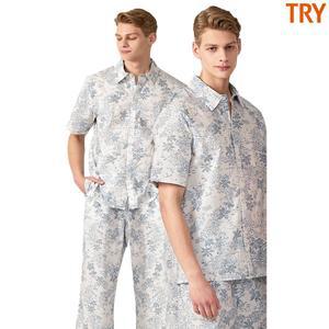 트라이 남자 60수 아사 순면 반팔 파자마 잠옷 세트 SJ1M