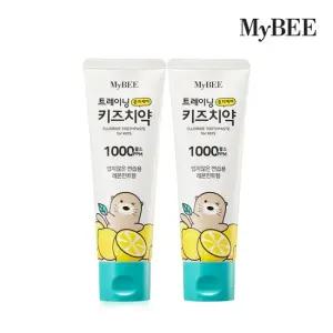 트레이닝 충치케어 키즈치약 레몬민트향 100g 2개 불소 1000ppm 어린이용 초등학생치약)