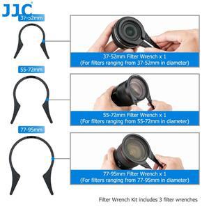 JJC 카메라 렌즈 필터 렌치 제거 도구 키트 캐논 니콘 소니 액세서리 용 37-52mm 55-72mm 77-95mm MCUV UV