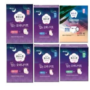 좋은느낌 입는 오버나이트 8p x 4팩 소형 중형 대형 S M L 썸머 여름생리대 모음