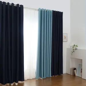 모양이이쁜 아일렛 암막 커튼 2장세트/햇빛차단 거실 안방 창문 방풍 가림막 가리게 커텐