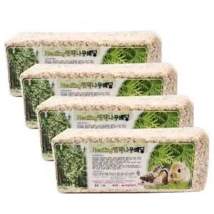 [애니몰파크]대용량 힐링 편백나무 베딩 15L 4개 햄스터 토끼 소동물 톱밥