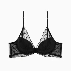 [Calvin Klein Underwear](본점)여성블랙 플로럴 플런지 브라(QF8349AD-UB1)