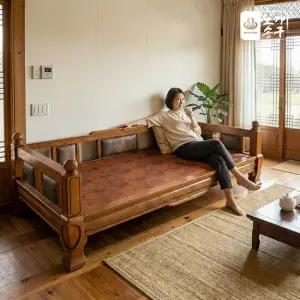 노송가구 사라 브라운 평상형 황토볼 흙침대싱글 카우치쇼파(S)