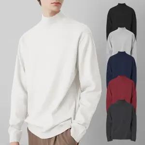 제네브 남녀공용 국내생산 기모 반목폴라 티셔츠/S-3XL까지