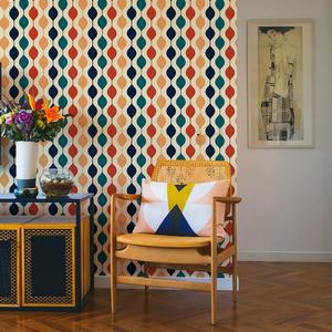 웨이브 스트라이프 벽지 두꺼운 레트로 스티커 PVC 장식에 방수 캐비닛 접착 자기 화면 색상 배경