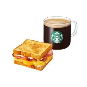 [스타벅스] [노릇노릇 든든하게] 카페 아메리카노 T + 스크램블 에그 베이컨 샌드위치