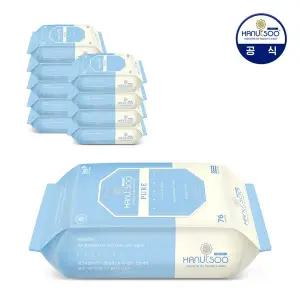 하늘수 물티슈 퓨어 리필형 76매 x 10팩 (아기 물티슈 / 신생아 물티슈)