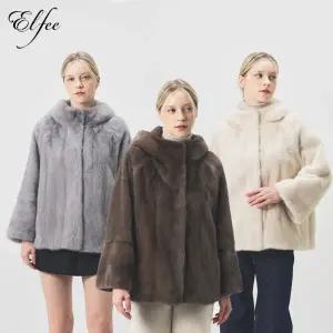 [진도 Elfee] 풀스킨 휘메일 유색 밍크 후드 케이프 (E8W3EJ11_)