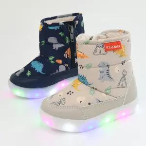 키모 공룡 기모 남아 키즈 주니어 털안감 유아동 LED겨울부츠