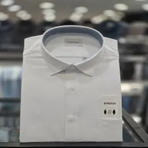 [예작] 화이트 뱀부 스판 카라스냅버튼 일반핏셔츠 YJFBR023WH