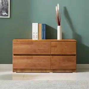 [엣지퍼니처]노체 1000 러버 원목 2단 서랍 거실장