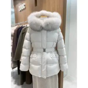 [ZOOC](광주신세계)시그니쳐 슬림핏 벨티드 퍼후드 구스 다운 Z254PSG186