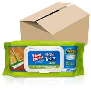 (대형 30매 15팩) 태광 실속형 물걸레 청소포/일회용/화장실/청소/티슈/물티슈/밀대/엠보싱/미세/먼지