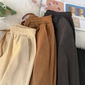겨울 골덴 여성 밴딩 기모 팬츠 Free사이즈 3컬러 따뜻한 데일리 편한 겨울 바지