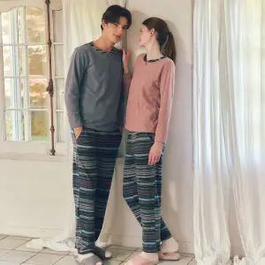 [롯데백화점]비너스 우수한 신축성 기모 솔리드 여성 실내복 상하의 세트 VEV3962WVEP3962W