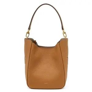 [헤지스](광주신세계)브라운 로고프린트 소가죽 토트백 HIBA6E315W1