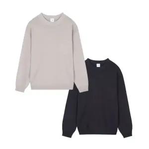 [롯데백화점]지이크 F/W 원포켓 베이직 라운드넥 풀오버 남성 캐주얼 니트 2종 (FUCX8006)