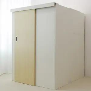 [아이디어스터디] 1인실 독서실책상 스터디룸 슬라이딩도어 왼쪽문 크림화이트