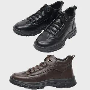 남성 남자 가죽 방한화 앵클부츠 발목 털부츠