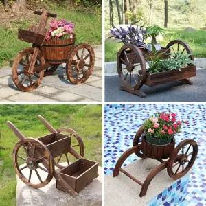 꽃수레 바퀴 화분대 마당 조경 인테리어 조형 자전거